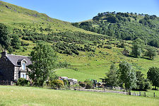 Ochils rising behind Alva